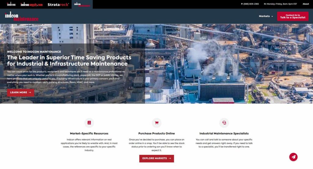 Indcon Maintenance Homepage